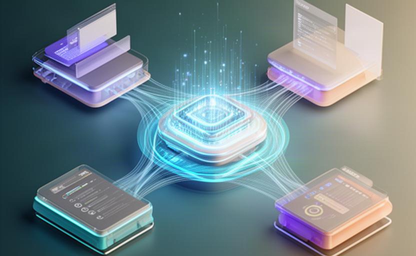 Secure data integration workspace connecting finance, CRM and cloud systems
